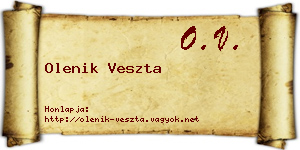 Olenik Veszta névjegykártya